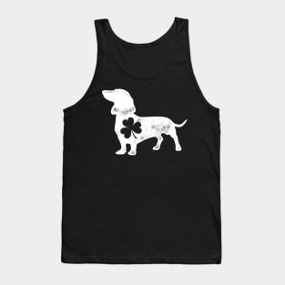 Dachshund Silhouette Shamrock St Patricks Day Tank Top